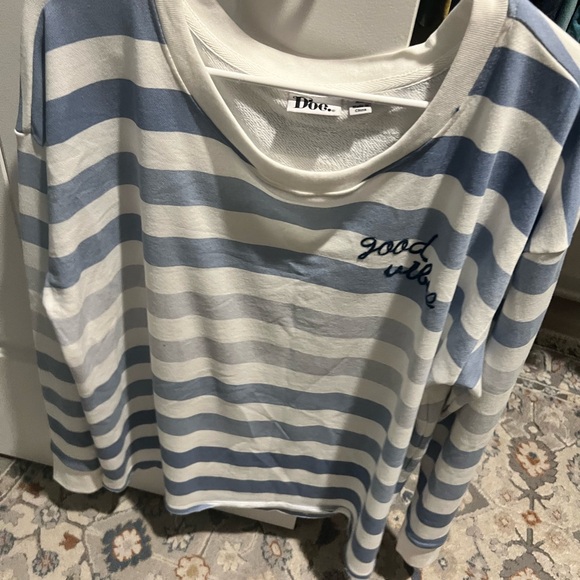 Tops - Blue and White Striped Women’s Shirt